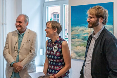 Roman Hocke, Annette Wostrak, Sebastian Meschenmoser in der Ausstellung “Die unendliche Geschichte” bei LesArt.