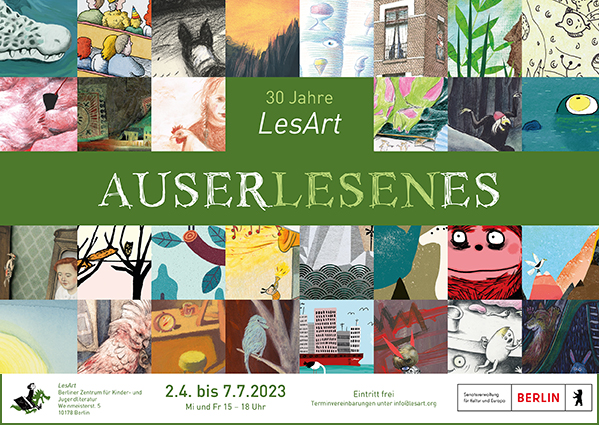 Ausstellungsplakat: AUSERLESENES. 30 Jahre LesArt