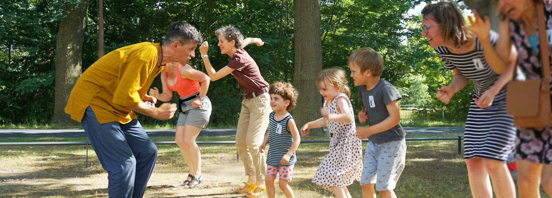 Wettlaufsituation während einer Veranstaltung mit Kindern