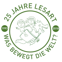 Logo: 25 Jahre LesArt. Was bewegt die Welt?